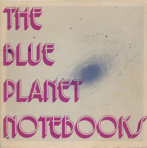 A scan of the book's cover with the text of the title set in purple in front of an color-inverted image of a spiral galaxy.